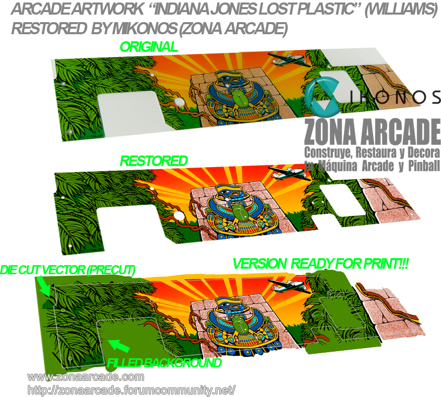 "INDIANA JONES PINBALL LOST PLASTIC ART 311773ASP" (WILLIAMS) in